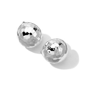 Ippolita Classico Pinball Hammered Clip Earrings in Sterling Silver